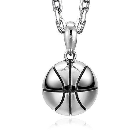 (image for) 3D Basketball Pendant in Sterling Silver