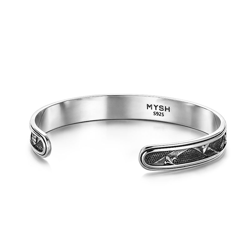 (image for) Mens Basketball Bangle Bracelet in Sterling Silver