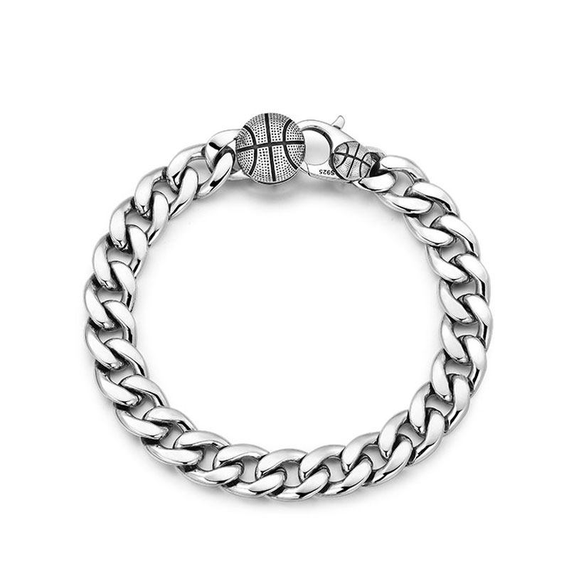 (image for) Sterling Silver Basketball Bracelet for Men