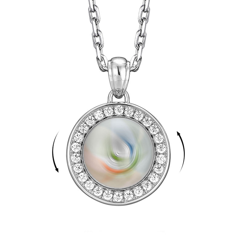 (image for) Number 24 Basketball Disc Necklace with CZ Diamonds